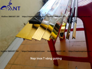 Nẹp inox T vàng gương