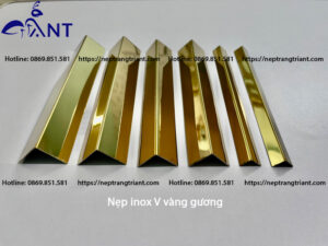 Nẹp inox V vàng gương
