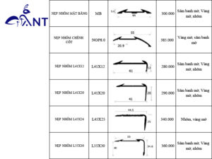 Báo giá nẹp nhôm chống trơn trượt