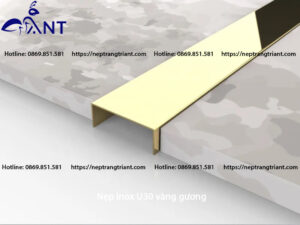 Nẹp inox U30 vàng gương
