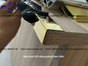 Nẹp inox V20 vàng gương