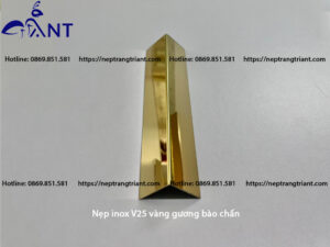 Nẹp inox V25 vàng gương