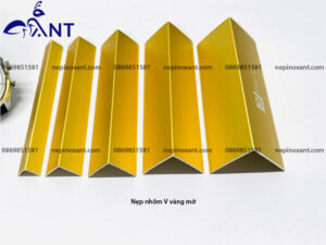 Nẹp nhôm V vàng bóng