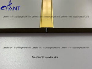 Nẹp nhôm T20 màu vàng bóng