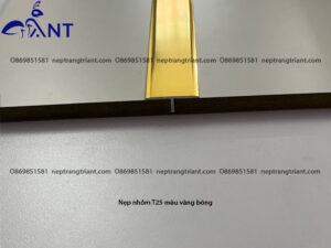 Nẹp nhôm T25 màu vàng bóng