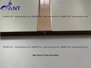 Nẹp nhôm T25 màu vàng hồng