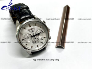 Nẹp nhôm V10 màu vàng hồng