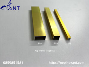 Nẹp nhôm U10 vàng bóng