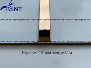 Nẹp inox T15 màu hồng gương