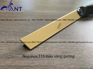 Nẹp inox T15 màu vàng gương