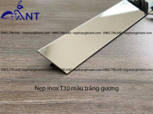 Nẹp inox T30 màu trắng gương