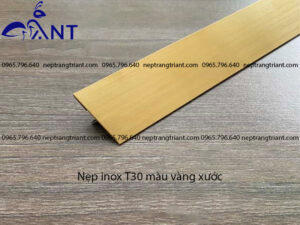 Nẹp inox T30 màu vàng xước