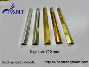 Nẹp nhôm V10 màu vàng