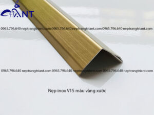 Nẹp inox V15 vàng xước