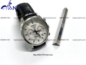 Nẹp nhôm V10 màu inox bóng