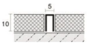 Mặt cắt nẹp inox U5 mm