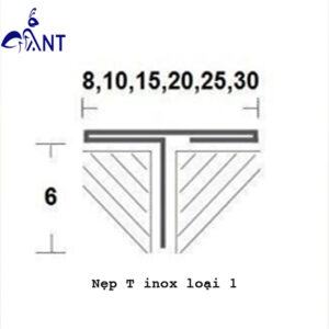 Mặt cắt nẹp T inox loại 1