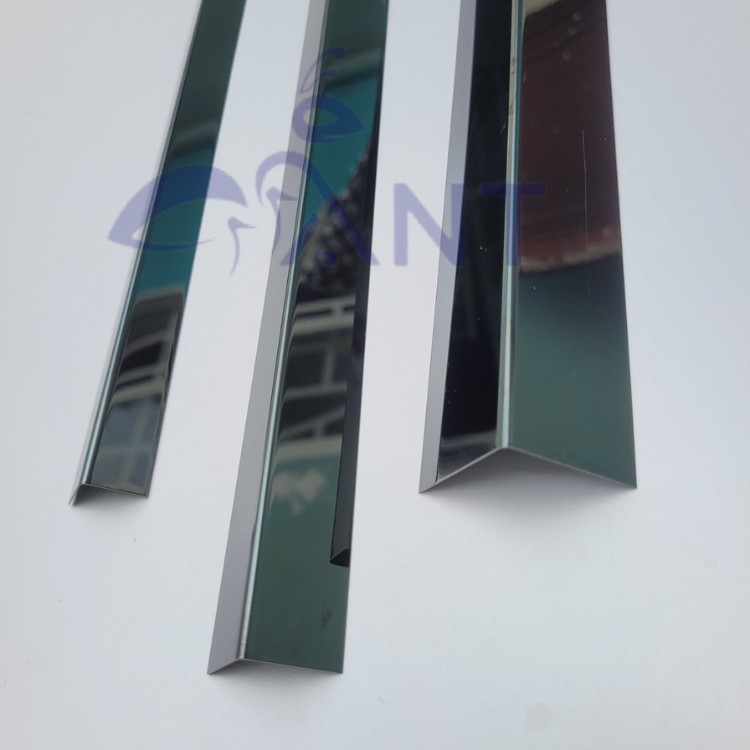 Nẹp inox 201 chữ V màu đen gương 2