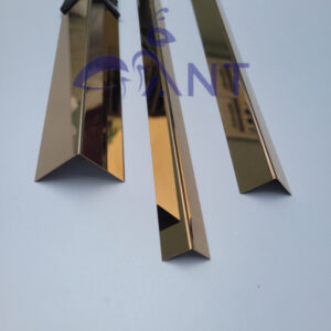 Nẹp inox 201 chữ V hồng gương