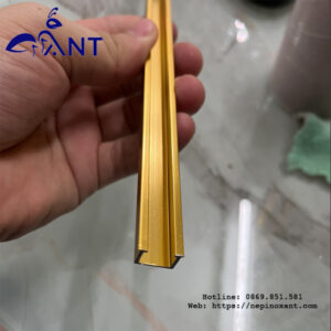 Nẹp nhôm U12 tai vàng bóng