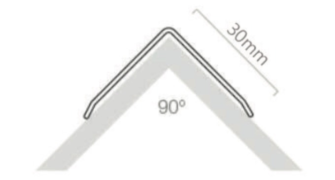 Mặt cắt nẹp v30 inox vát cạnh
