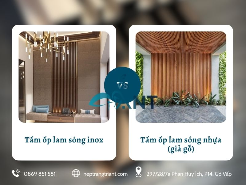 So sánh tấm ốp lam sóng inox và nhựa
