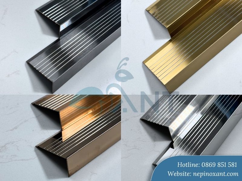 Công nghệ mạ PVD hiện đại cho phép nẹp Inox 304 có nhiều màu sắc cao cấp