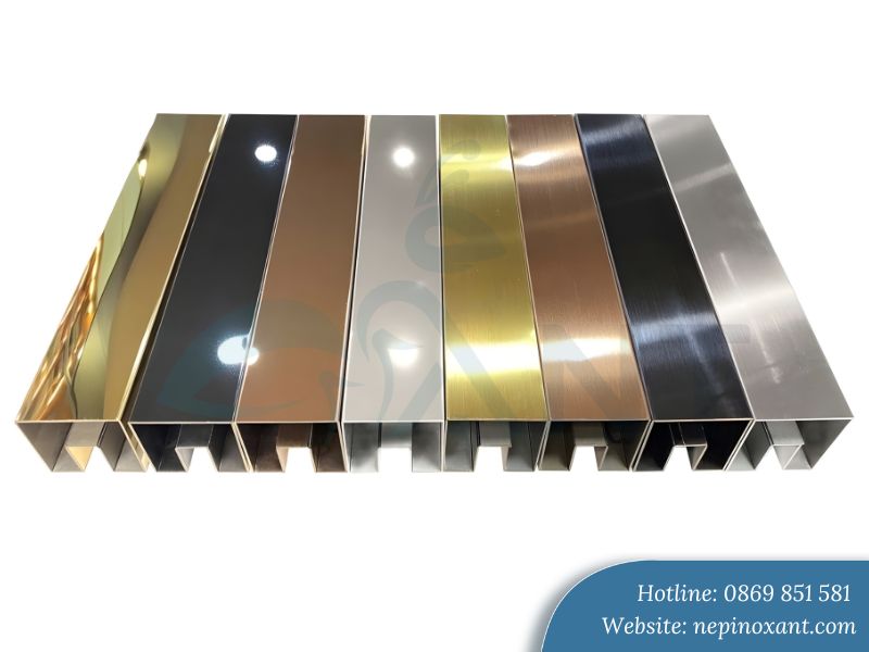 Kích thước tay vịn cầu thang dạng hộp vuông/chữ nhật được gia công từ inox 304