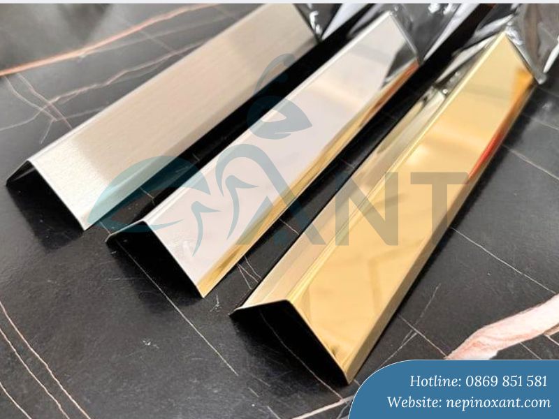 nẹp V inox ốp góc ngoài gạch
