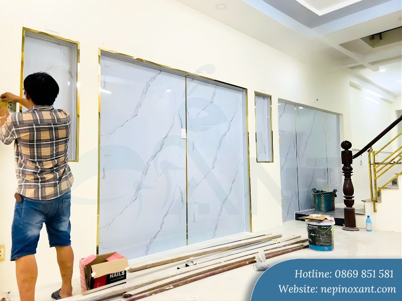 Quy trình thi công nẹp inox chữ L chuẩn đẹp
