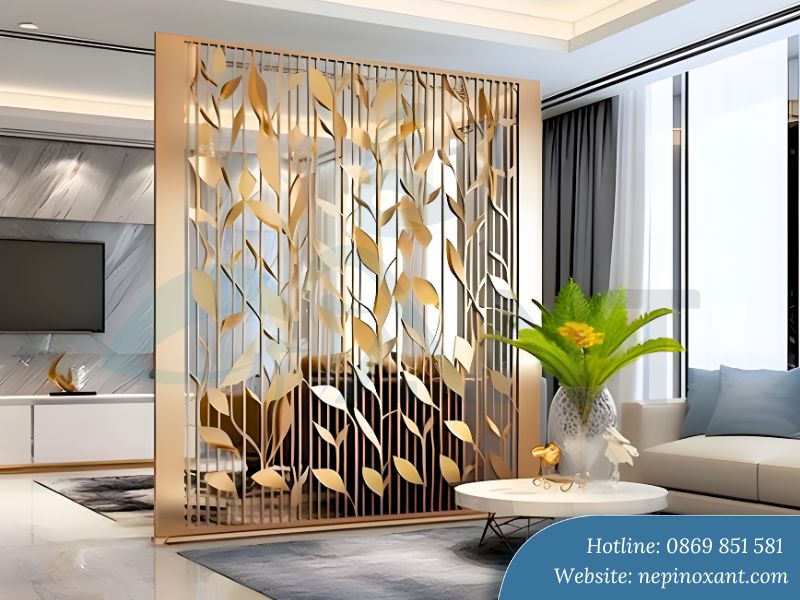 Vách ngăn CNC với họa tiết hoa văn đối xứng là xu hướng được ưa chuộng