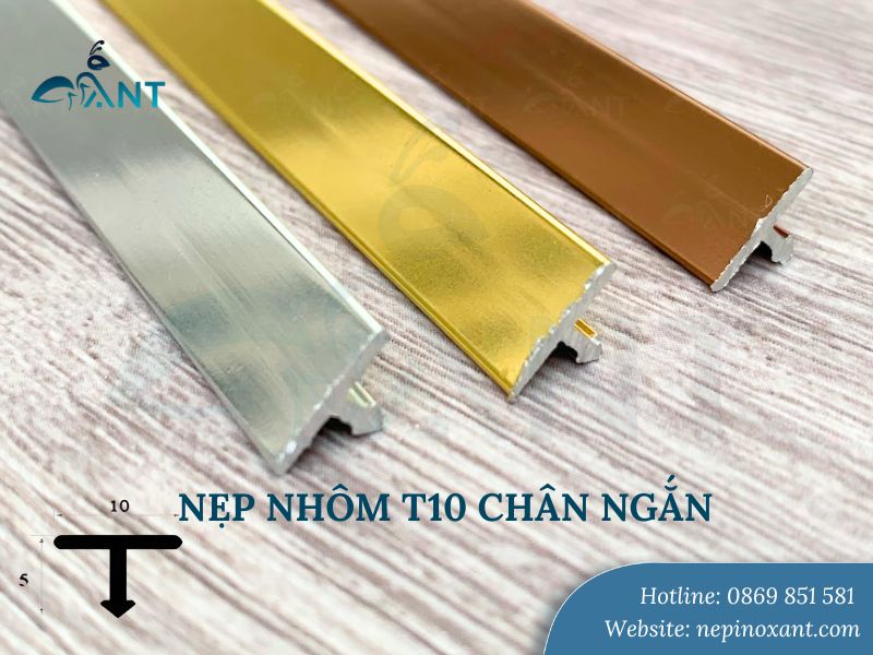 Nẹp nhôm T10mm chân ngắn