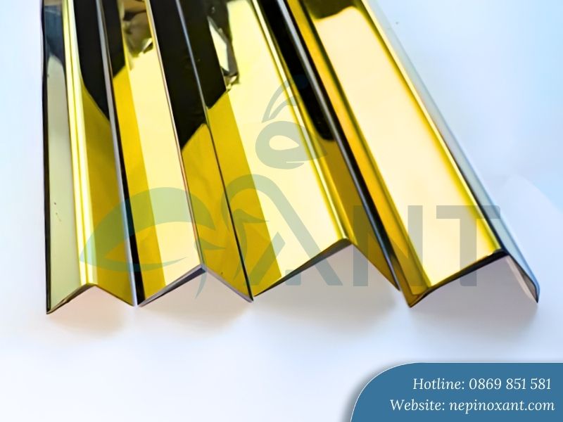 Nẹp inox chữ V mạ vàng
