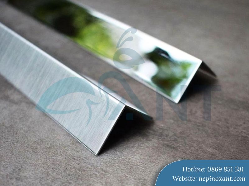 Nẹp V inox xước