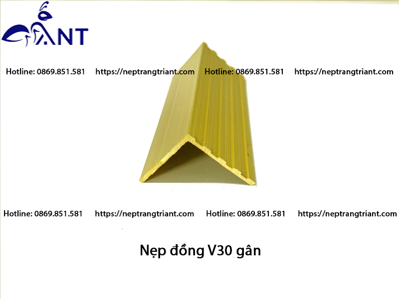 Nẹp đồng chống trơn V30 gân