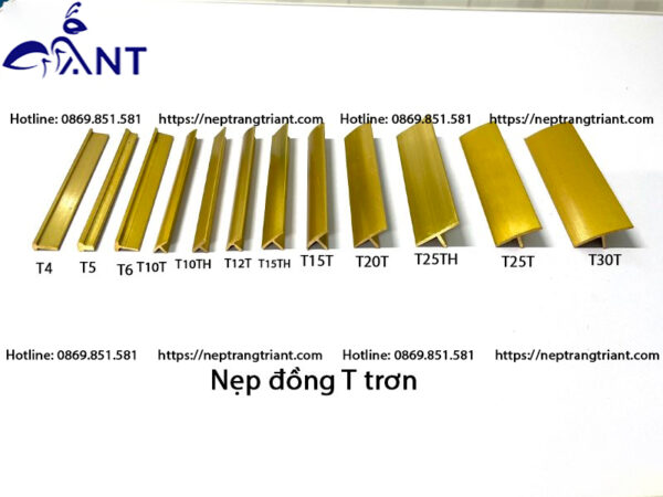 Nẹp đồng T trơn nối sàn gỗ