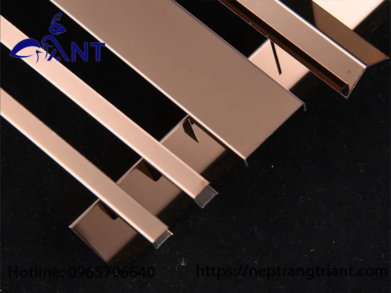 Nẹp inox 304 màu hồng gương