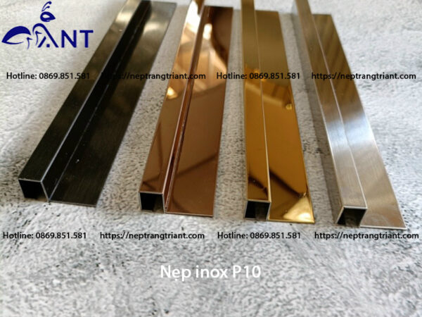 Nẹp inox góc vuông P10