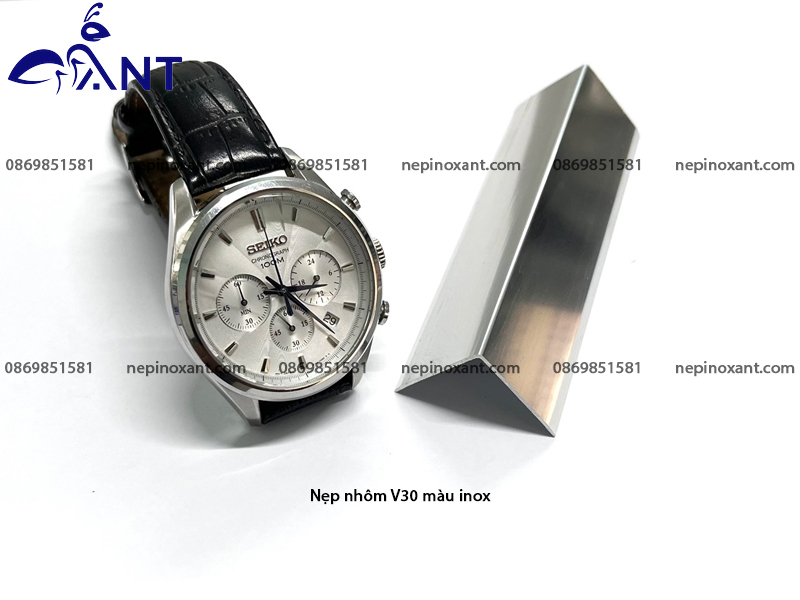 Nẹp nhôm V30 màu inox