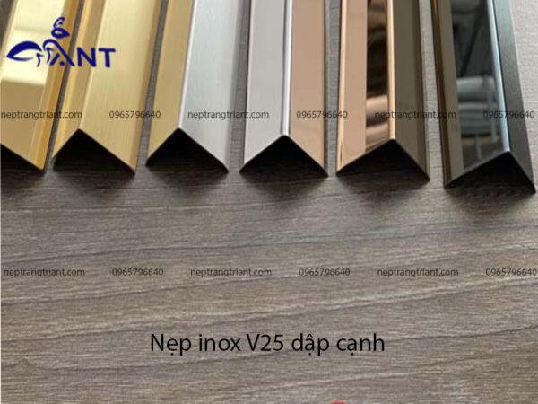 Nẹp inox V25 vát cạnh