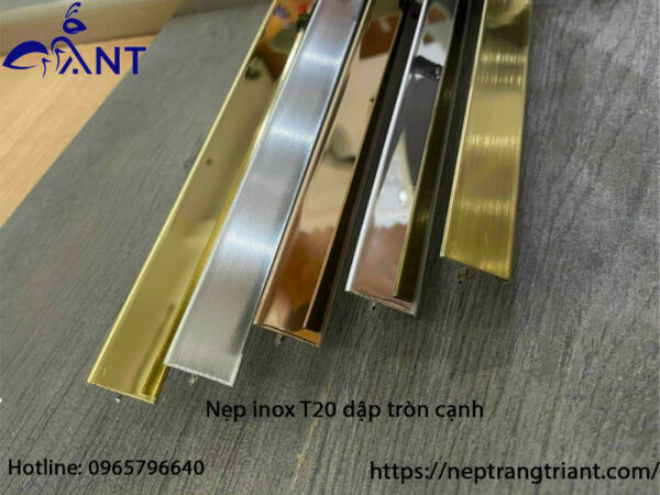 Nẹp inox t20 loại 2 dập tròn cạnh