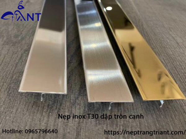 Nẹp inox T30 loại 2 gấp cạnh