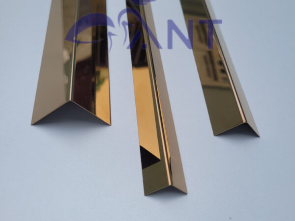 Nẹp inox 201 chữ V hồng gương