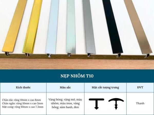 Nẹp nhôm T10 m