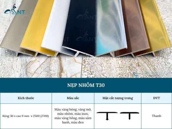 Nẹp nhôm T30 mm