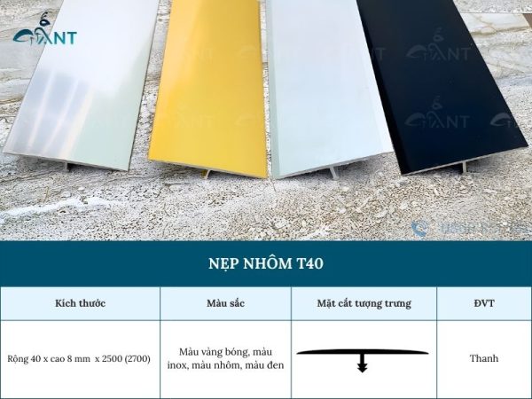 Nẹp nhôm T40 mm