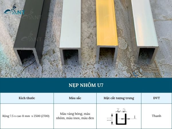 Nẹp nhôm U7
