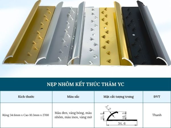 Nẹp Nhôm Kết Thúc Thảm YC