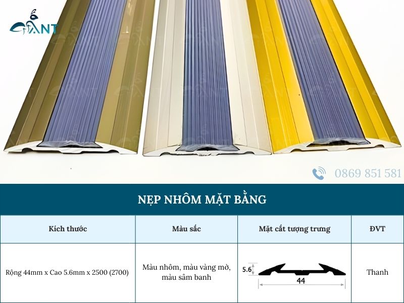 Nẹp nhôm mặt bằng
